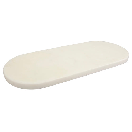 Plank ovaal wit marmer 25x12x1cm